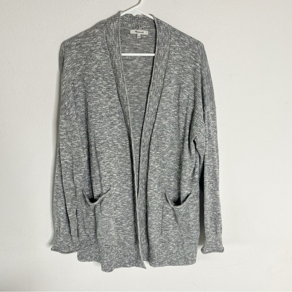 Madewell gray heathered long sleeve open cardigan size large